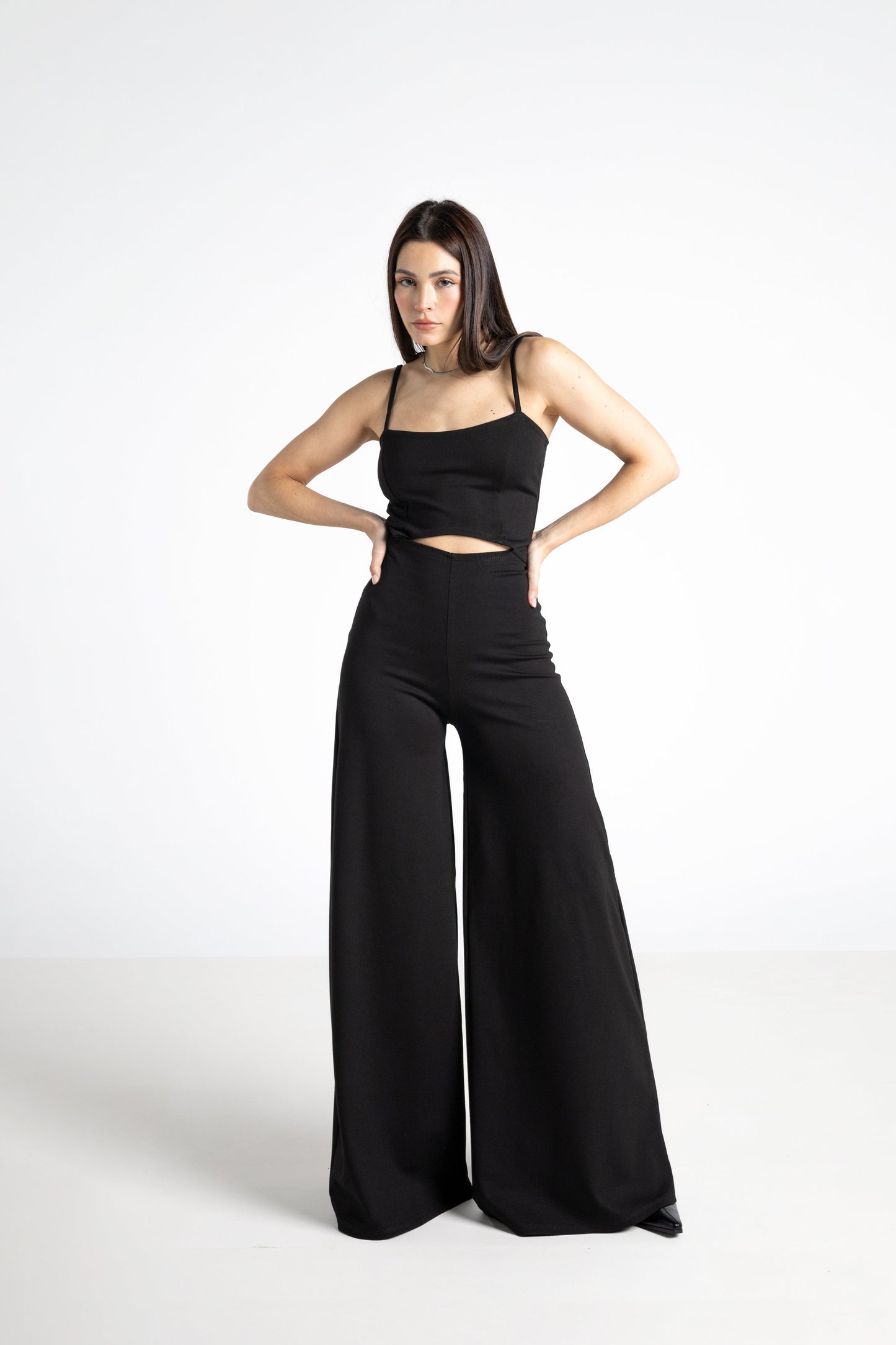 Weit geschnittenes Jumpsuit Schwarz