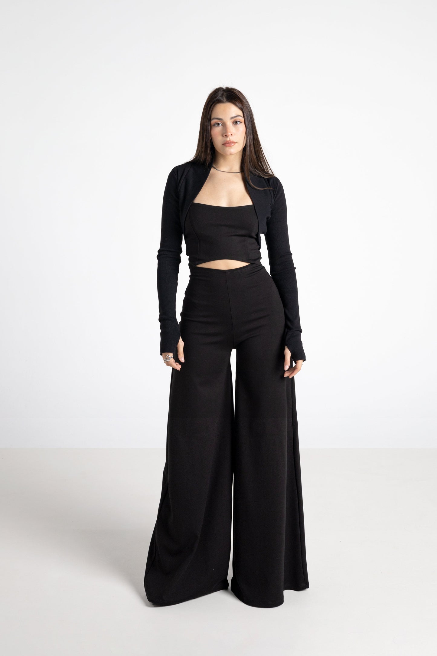 Weit geschnittenes Jumpsuit Schwarz