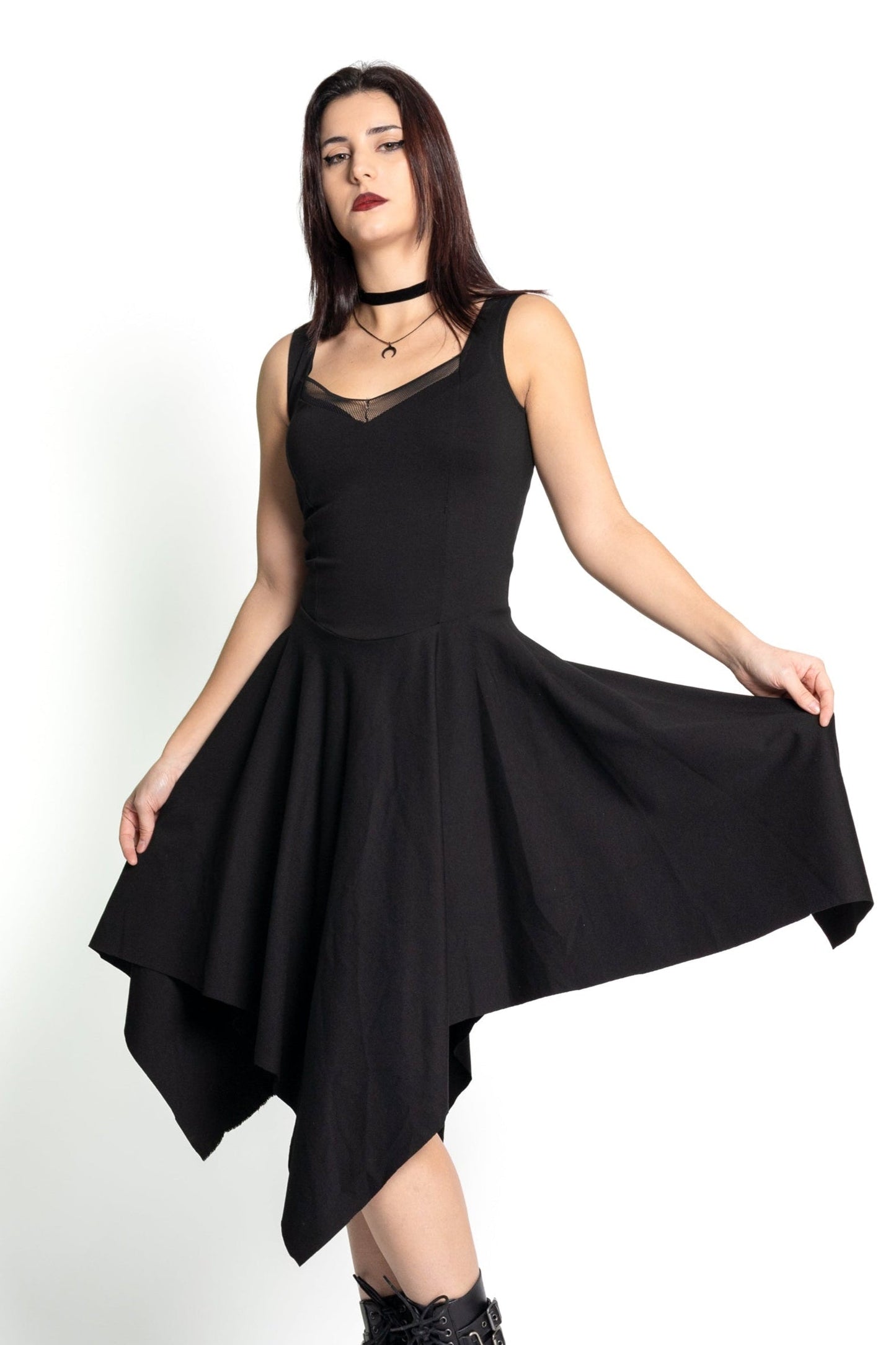Teal Korsett Midi ärmelloses Feenhexenkleid