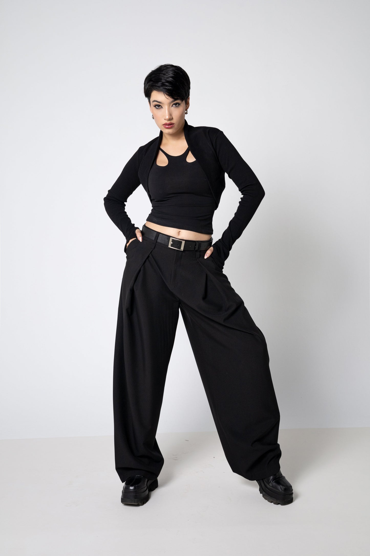 Bio-Baumwolle Rib Shrug – Langärmlige Schicht mit Daumenlöchern - XS bis 2XL