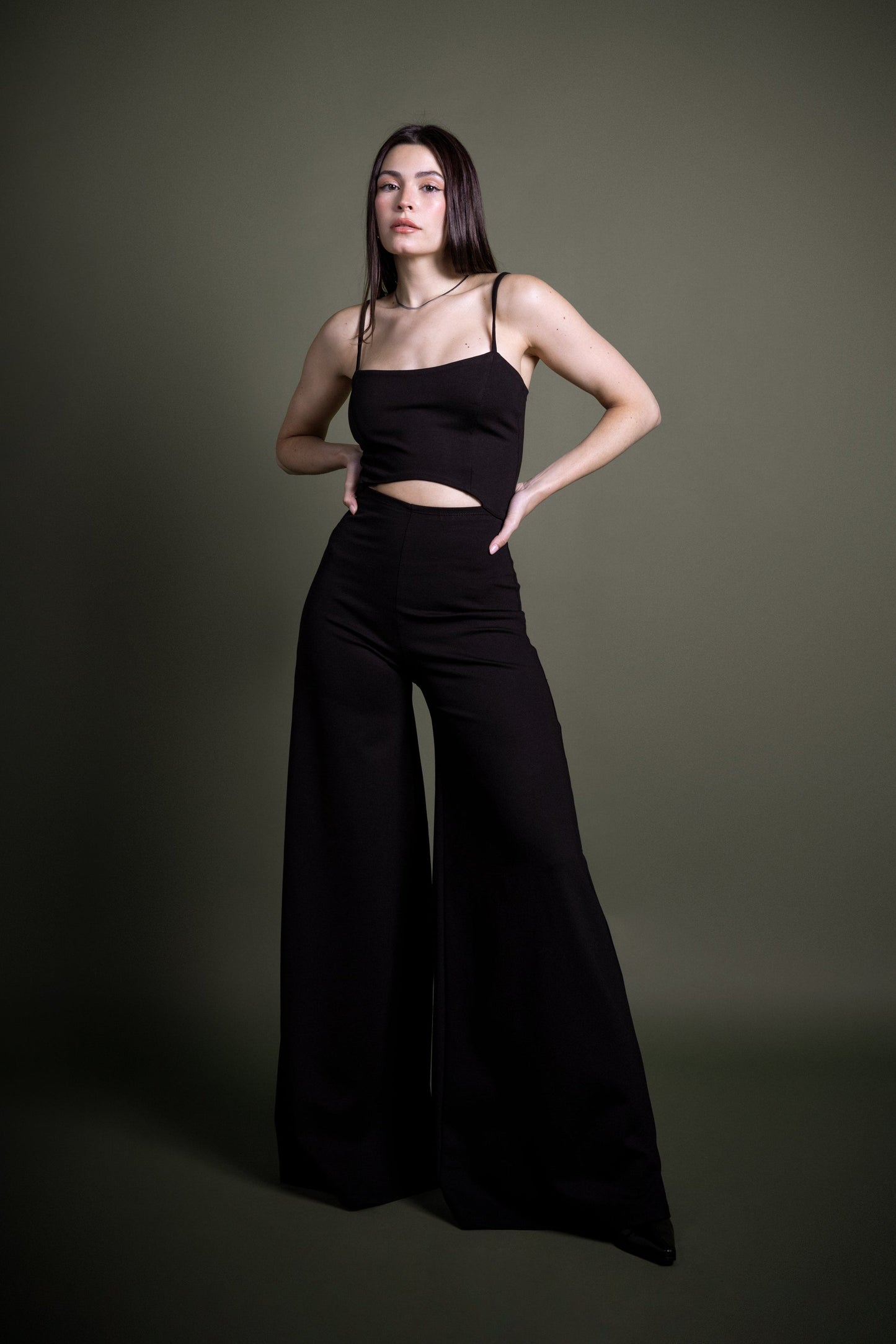 Weit geschnittenes Jumpsuit Schwarz